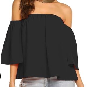 Black Off-Shoulder Women's Top